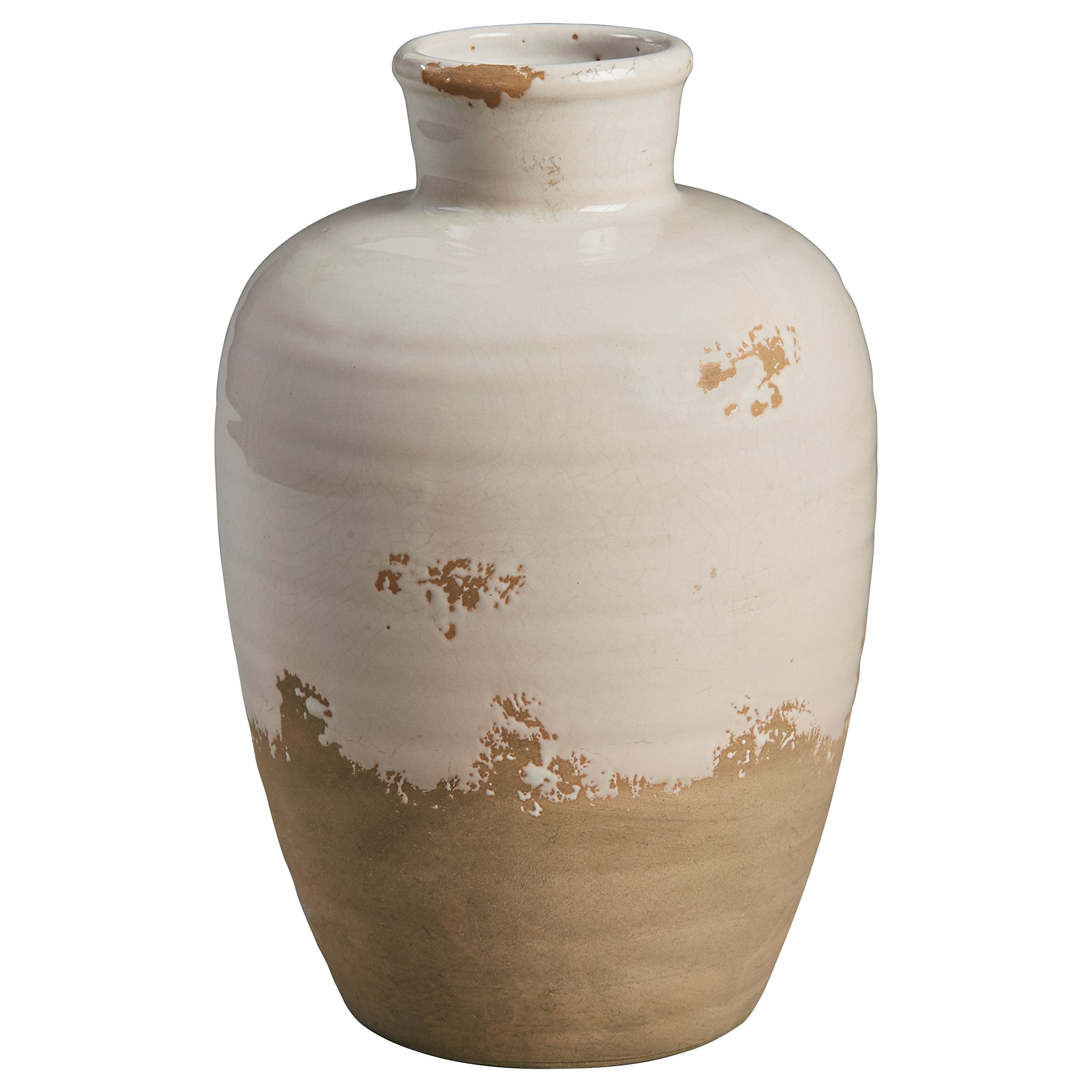 Stone & Beam 奶壺形炻器花瓶｜6 × 9.25吋・奶油／陶土色